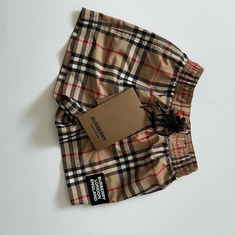 Burberry Kids Tan Checkered Shorts